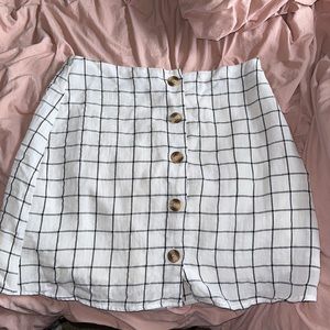 Plaid Button Up Skirt